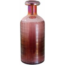 Garrafa Decorativa Lustrado Vidro Rosa Benji 35X14X14Cm