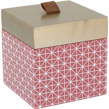 Caixa Organizadora Madeira Rosa Penélope 12X12X12Cm