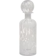Garrafa Decorativa Messina Vidro Branco Com Tampa Gs