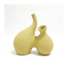 Vaso Amarelo Ceramica Adely