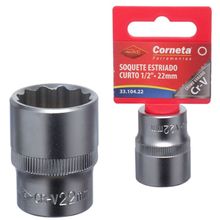 Soquete Estriado Curto 1/2 22Mm Corneta