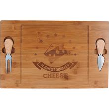 Jogo p/ Queijo 2X40X25 cm Bambu Natural 3 Peças Cheesy