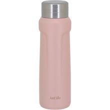 Garrafa Térmica 23X7X7 cm 500ml Inox Rosa Parede Dupla Just Life