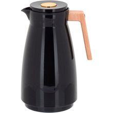 Garrafa Térmica 1L Plástico Preto Ampola Vidro Maison - GS