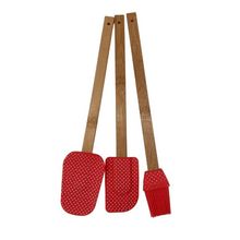 Jogo De 2 Espatulas E 1 Pincel De Bambu E Silicone Zahav