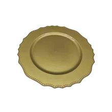 Sousplast Bolinhas Dourado 33Cm - Sousplats - Zahav