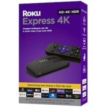 Roku Express 4K - Dispositivo de streaming HD/4K/HDR com controle remoto simples e botões de atalho