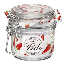Pote Hermético Vidro Transparente 200Ml Bormioli Rocco Fido 8X8X8Cm
