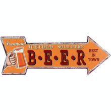 Placa Decorativa Seta Metal Laranja 16X25 Retro