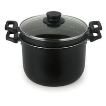 Espagueteira Multiflon Versátil com Tampa Preta - 22 cm