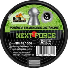 Chumbinho Next Force 4,5mm 250 Un Ponta Ogival Alta Potência