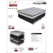 Conjunto Colchão + Cama Box Casal Michigan Joy - FA Colchões 138X188X64
