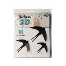 Adesivo de Parede 3D Adesif Pássaros 16 pç