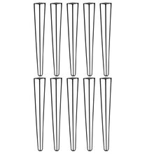 Kit 10 Pés de Metal 60 CM Hairpin Legs Mesa de Canto Aparador Preto G41