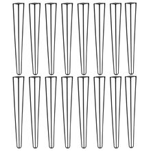 Kit 16 Pés de Metal 60 CM Hairpin Legs Mesa de Canto Aparador Preto G41