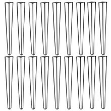 Kit 18 Pés de Metal 60 CM Hairpin Legs Mesa de Canto Aparador Preto G41