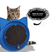 Arranhador para Gatos com Bolinha Interativa Antistress  - Azul
