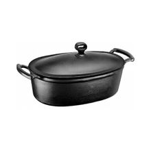 Caçarola de Ferro Fundido Oval Com Alça Tampa de Ferro 5,0 L