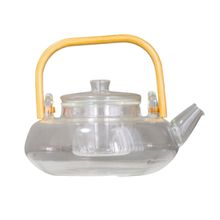 Chaleira em Vidro Borossilicato Alça em Bambu 600 ml