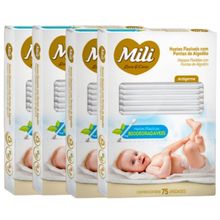 Cotonete Hastes Flexiveis 4 caixas c/ 75 unid. Biodegradável