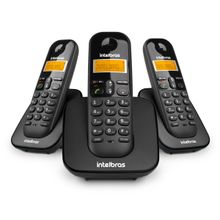 Aparelho Telefone Sem Fio Intelbras Ts 3113 Com 2 Ramais Inclusos Preto