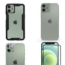Película Defender Glass + Câmera + Nano Traseira + Capa Dual Shock Para iPhone 12 Mini - Gshield