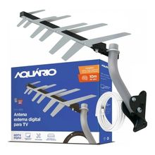 Antena Externa Tv Uhf Hdtv Aquario Dtv-1500 Cabo E Suporte