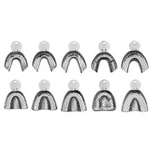 Kit Moldeira Inox Perfurada com 10 Peças Adulto Dentado - Tecnodent