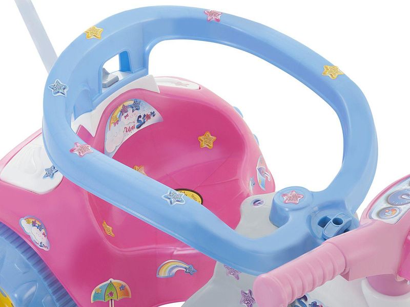 Triciclo Infantil Com Haste de Empurrar Motoca Bebe Tico Tico Menino Magic  Toys Suporta até 24kg