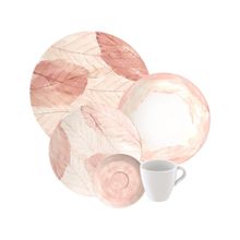 Aparelho de Jantar e Chá 20 Peças Tramontina - Porcelana Rose Redondo