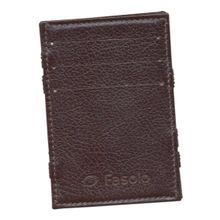 CARTEIRA MÁGICA PORTA CARTÃO COURO FASOLO U021 MARROM Cor:Marrom;Tamanho:Único;Gênero:Homem
