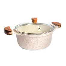 Caçarola Branca Antiaderente Marmorizada Javali AM 24cm