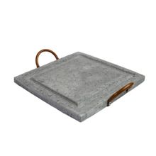 Grelha Para Carnes Servir Porção em Pedra Sabão P 20x20cm