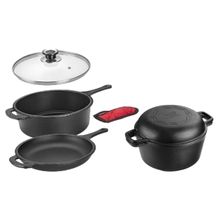 Kit Caçarola e Frigideira Multiuso + Forno Holandês 5L