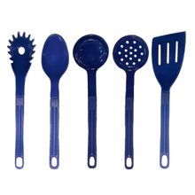 Jogo Conjunto de Talheres Nylon Utensílios Azul 5 Peças