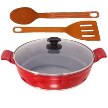 Frigideira Vermelho Antiaderente Cerâmica Talher 05 AA 30cm