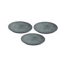 Kit 3 Pratos Raso Redondo Pedra Sabão Sobremesa e Bolos 26cm