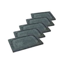 Kit 5 Prato Retangular Bandeja de Servir Pedra Sabão 10x30cm