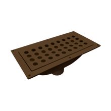 Captador de Água Calha em Alumínio e Grelha Marrom 25x13x8cm