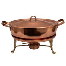 Rechaud Fogareiro Redondo e Panela em Cobre Fogo Direto 6L