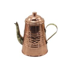 Bule em Cobre Bico Bronze Chaleira Café e Chá Jarra Tampa P