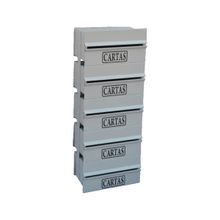 Caixa Correio Condomínio Detrás Para Muro Cinza 5 Módulos