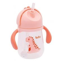 Copo com Canudo Dino Rosa - Buba