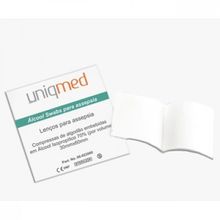 Álcool Swab 70% Saches Lenços Umedecidos Uniqmed 100 unidades