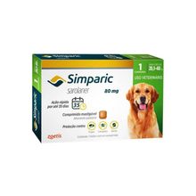 Antipulgas Simparic 80mg - Caes 20,1kg - 40kg - Zoetis