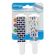 Prendedor de chupeta menino 2 unidades - Clingo
