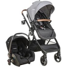Carrinho Cosmos Travel System (bebê conforto +base  Melange Grafite - Kiddo