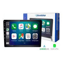 Central MP5 Slim Roadstar RS908BR Prime Carplay Tela 9" Bluetooth/2 USB/AUX/FM/Espelhamento