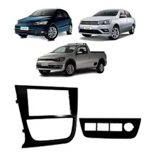 Moldura 2 Din VW Gol/Voyage/Saveiro G5 Suporte C/ 4 Botões Black Piano (Japonês/Chinês) - (4286)