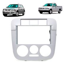 Moldura 2 Din Vw Gol G4/Saveiro Prata